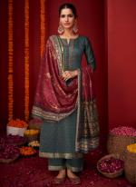 Pure Viscose Satin Grey Festival Wear Embroidery Work Straight Suit